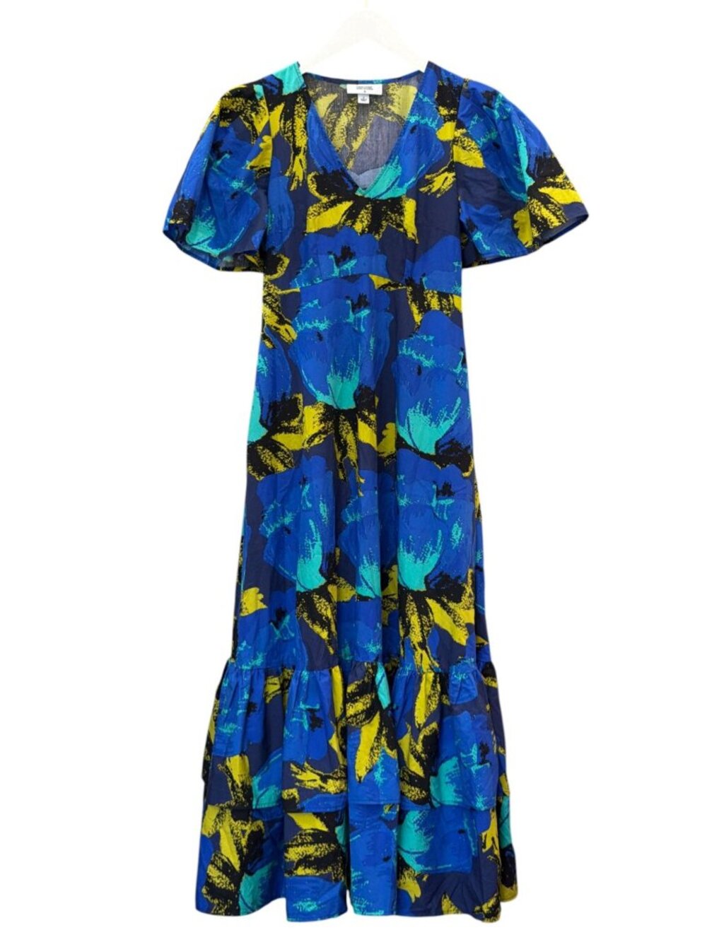 Christopher John Rogers For Target Blue & Yellow Floral Maxi Dress W/ Pockets Si